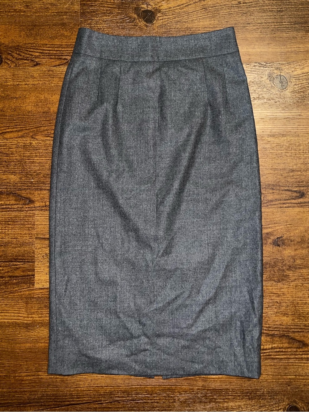 Banana Republic Gray Pencil Midi Skirt High Rise Wool Blend Stretch Size 0